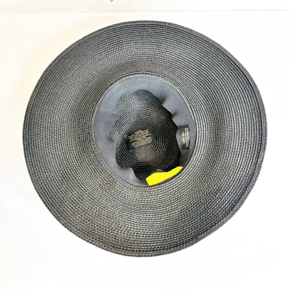 Eric Javits | Black Wide Brimmed Packable Hat SPF 50 - Picture 2 of 6